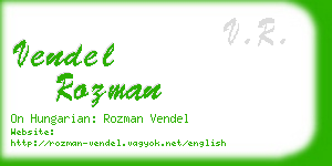 vendel rozman business card